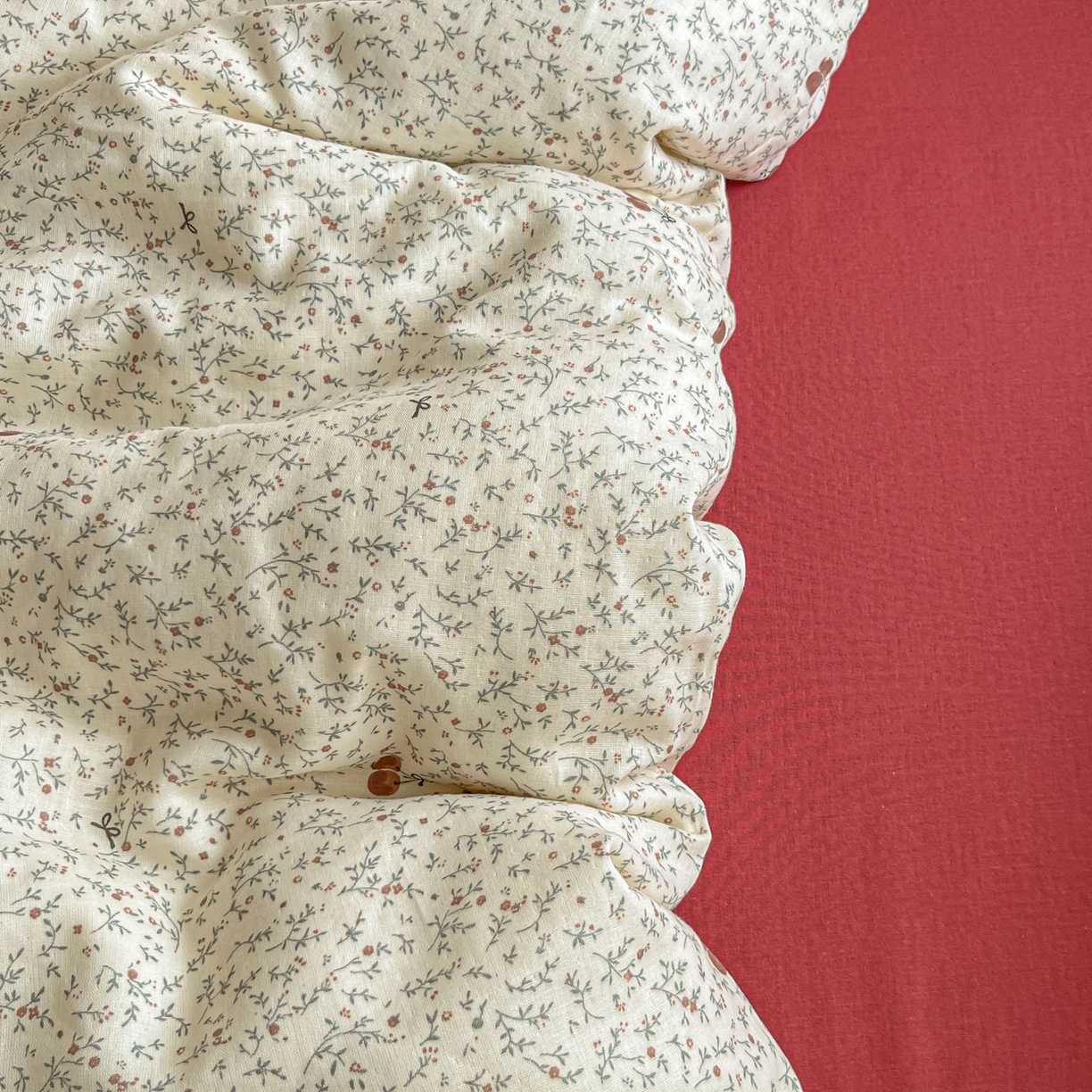 91家纺网 家纺一手货源 找家纺 一比一家纺 2026新款全棉双层纱四件套小确幸