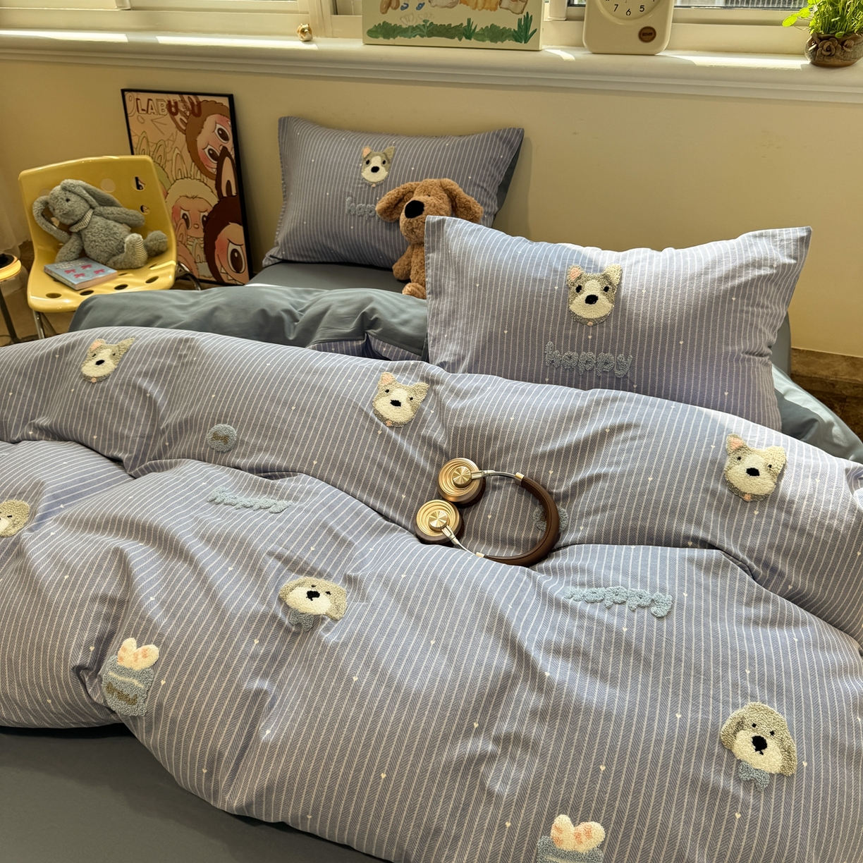 91家纺网 家纺一手货源 找家纺 慕尚家纺 2025新款全棉磨毛毛巾绣四件套 多多