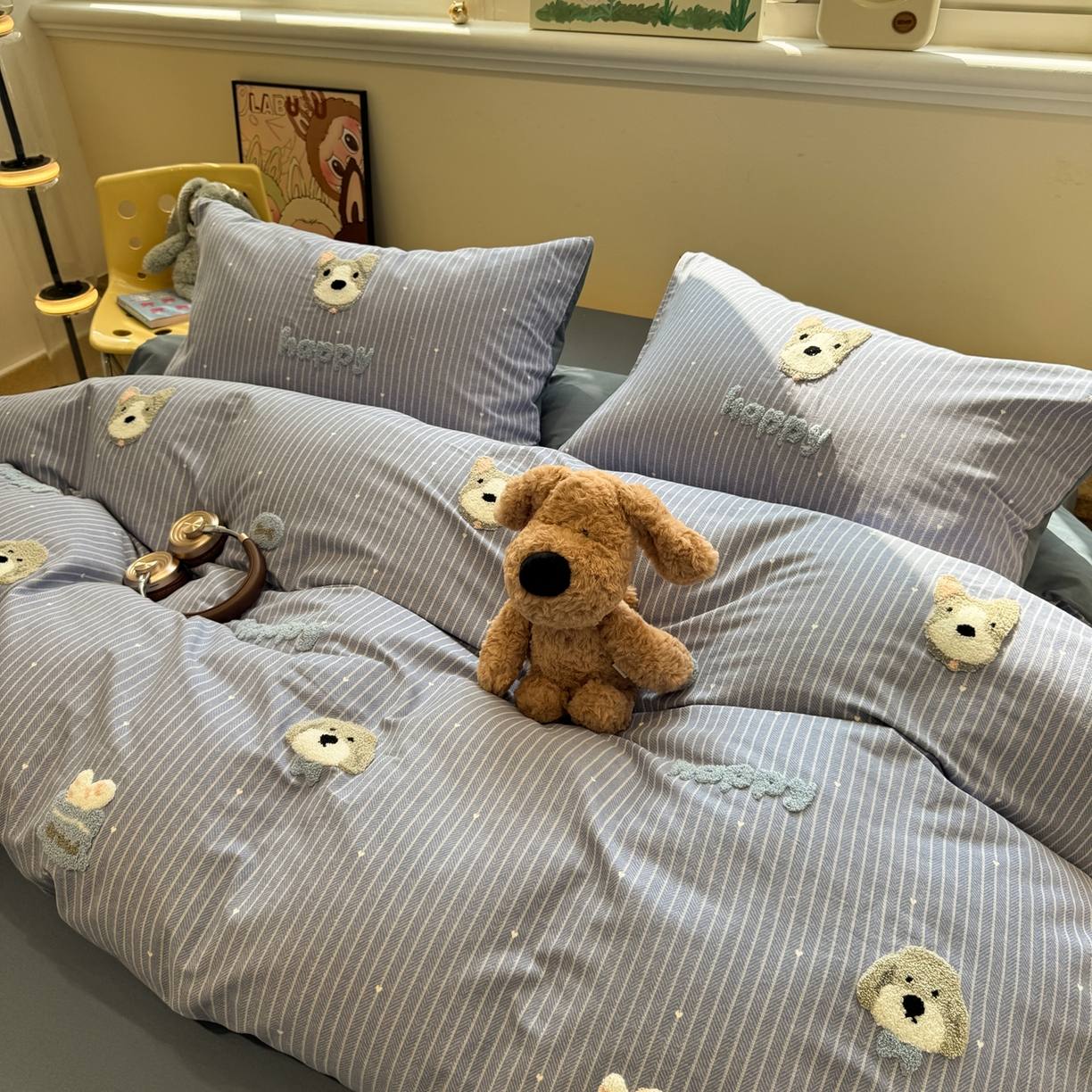 91家纺网 家纺一手货源 找家纺 慕尚家纺 2025新款全棉磨毛毛巾绣四件套 多多