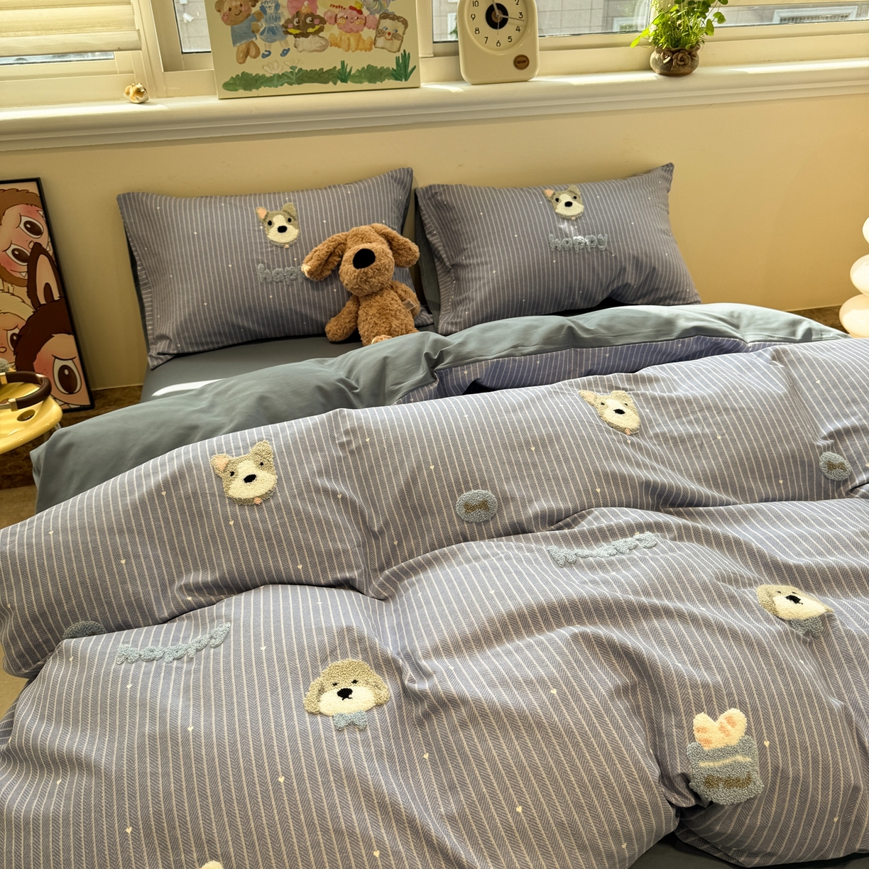 91家纺网 家纺一手货源 找家纺 慕尚家纺 2025新款全棉磨毛毛巾绣单被套 多多