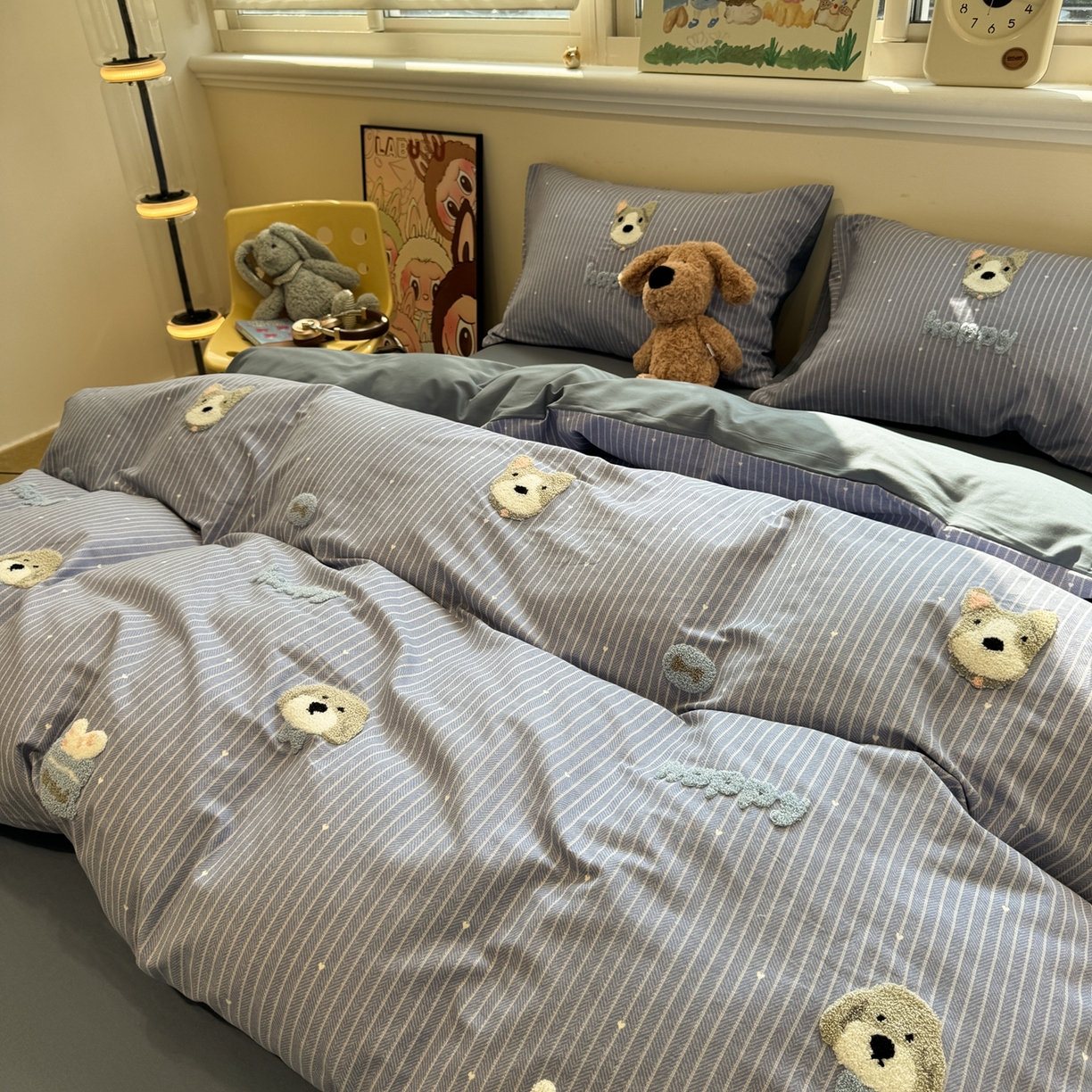 91家纺网 家纺一手货源 找家纺 慕尚家纺 2025新款全棉磨毛毛巾绣单被套 多多