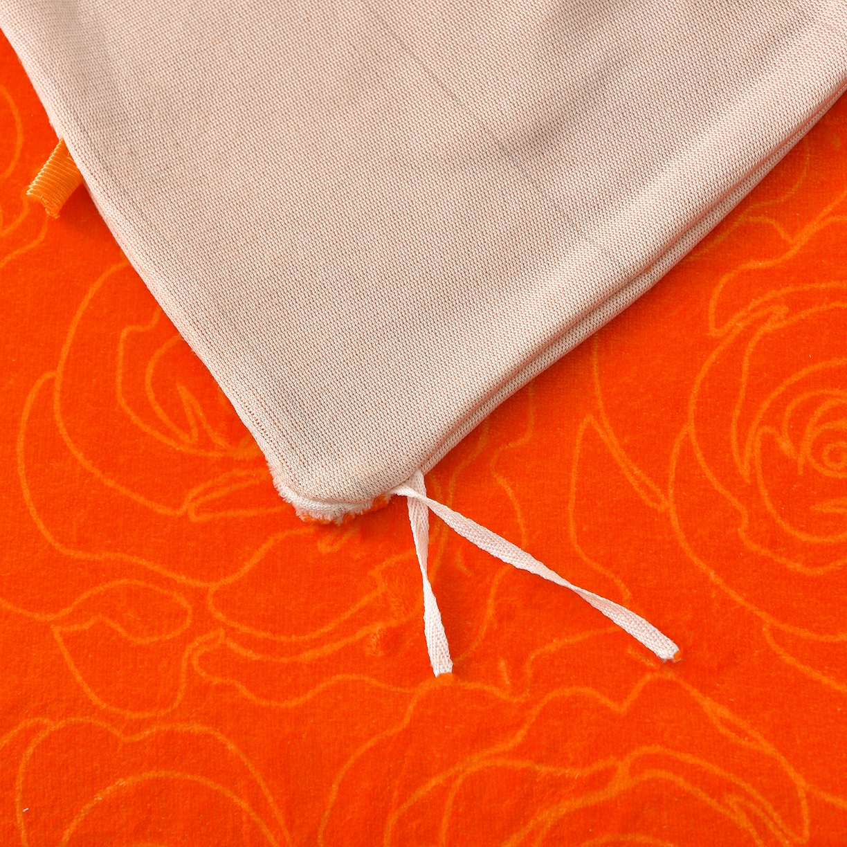 91家纺网 家纺一手货源 找家纺 赛丽雅 2025新款牛奶绒床裙四件套8-9斤法莱绒直播爆款日产2万套 山茶花-橙