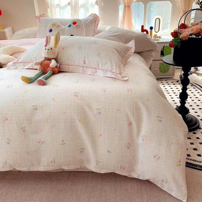 91家纺网 家纺一手货源 找家纺 （总）莱豫家纺 2025新款亲肤舒适小清新印花全棉四件套第六批