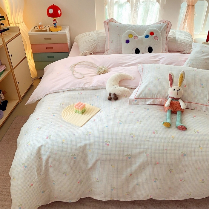 91家纺网 家纺一手货源 找家纺 （总）莱豫家纺 2025新款亲肤舒适小清新印花全棉四件套第六批