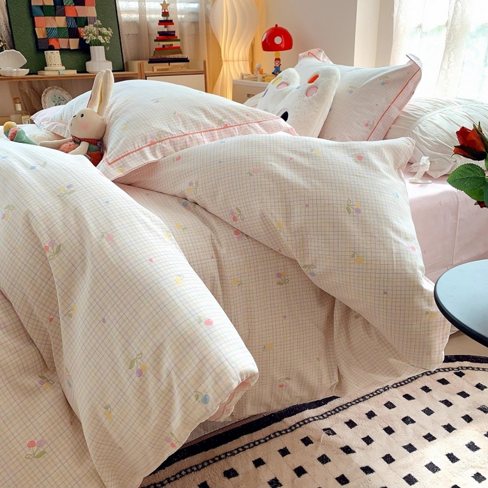 91家纺网 家纺一手货源 找家纺 （总）莱豫家纺 2025新款亲肤舒适小清新印花全棉四件套第六批