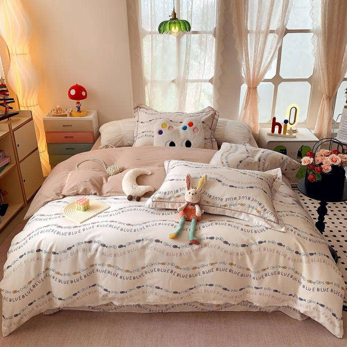 91家纺网 家纺一手货源 找家纺 （总）莱豫家纺 2025新款亲肤舒适小清新印花全棉四件套第六批