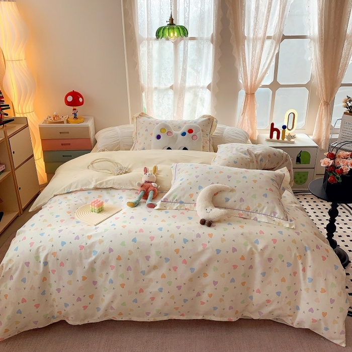 91家纺网 家纺一手货源 找家纺 （总）莱豫家纺 2025新款亲肤舒适小清新印花全棉四件套第六批