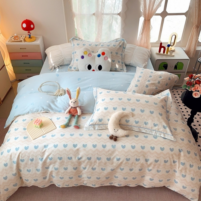 91家纺网 家纺一手货源 找家纺 （总）莱豫家纺 2025新款亲肤舒适小清新印花全棉四件套第六批