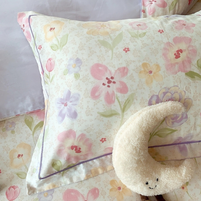 91家纺网 家纺一手货源 找家纺 莱豫家纺 2025新款亲肤舒适小清新印花全棉四件套第六批 花姿漫语