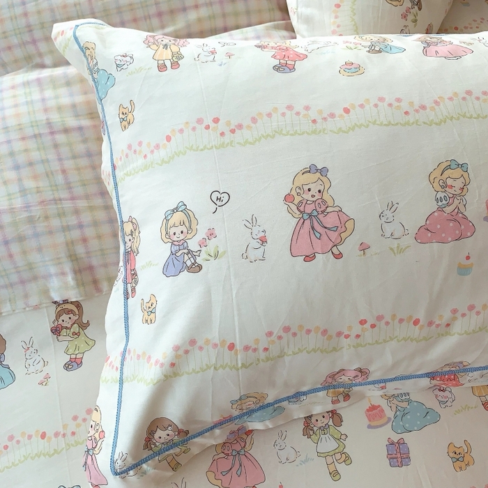 91家纺网 家纺一手货源 找家纺 莱豫家纺 2025新款亲肤舒适小清新印花全棉四件套第六批 集美派对