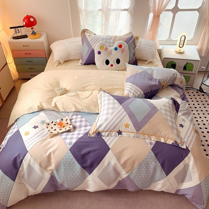 91家纺网 家纺一手货源 找家纺 莱豫家纺 2025新款亲肤舒适小清新印花全棉四件套第六批 漂流记