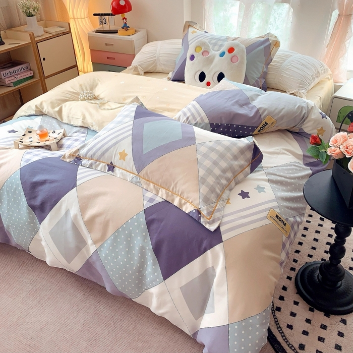 91家纺网 家纺一手货源 找家纺 莱豫家纺 2025新款亲肤舒适小清新印花全棉四件套第六批 漂流记