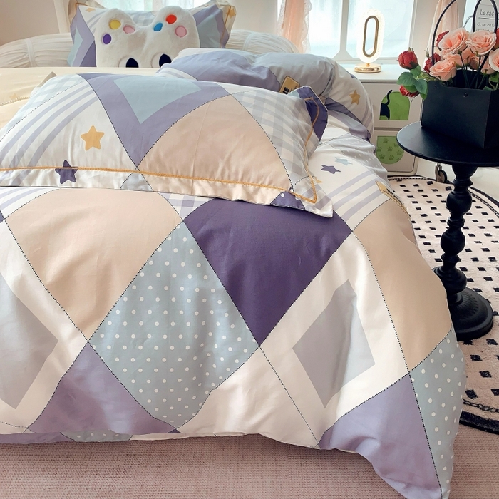 91家纺网 家纺一手货源 找家纺 莱豫家纺 2025新款亲肤舒适小清新印花全棉四件套第六批 漂流记