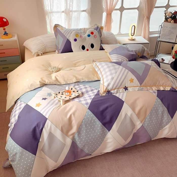 91家纺网 家纺一手货源 找家纺 莱豫家纺 2025新款亲肤舒适小清新印花全棉四件套第六批 漂流记