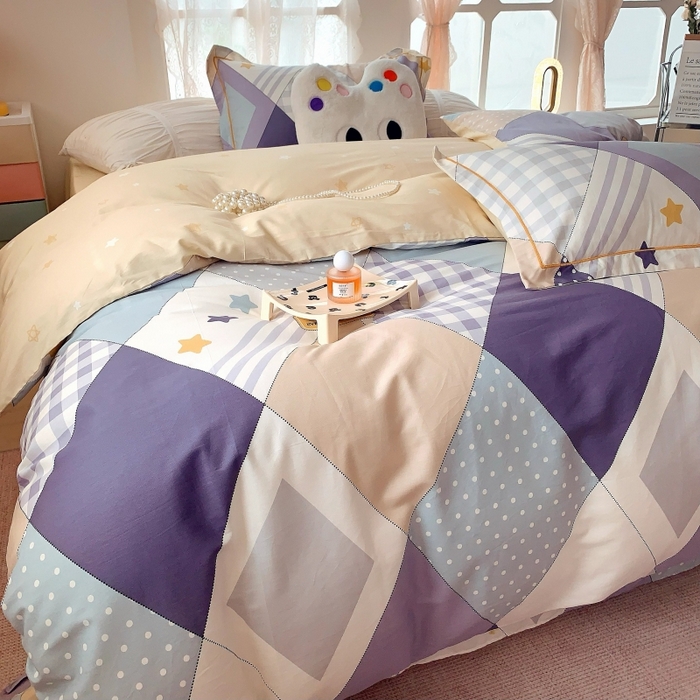 91家纺网 家纺一手货源 找家纺 莱豫家纺 2025新款亲肤舒适小清新印花全棉四件套第六批 漂流记