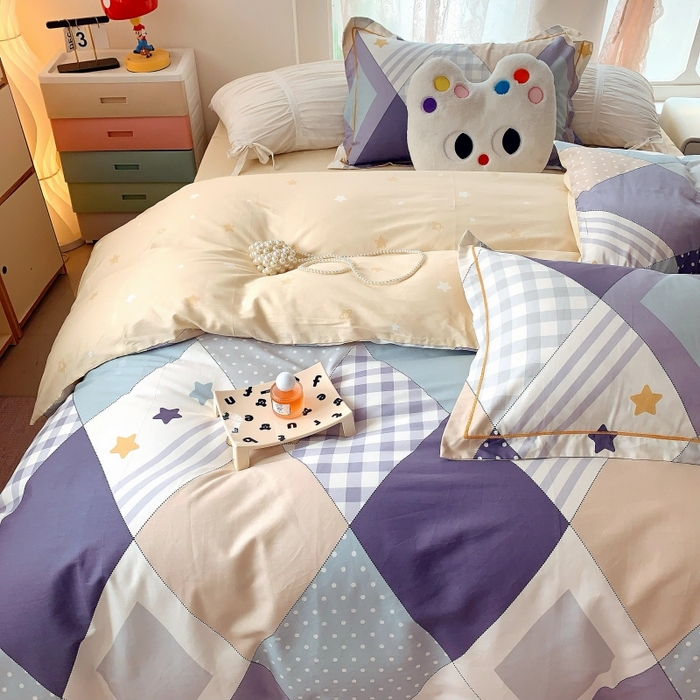 91家纺网 家纺一手货源 找家纺 莱豫家纺 2025新款亲肤舒适小清新印花全棉四件套第六批 漂流记