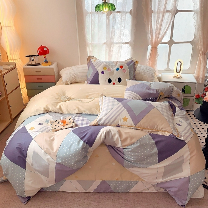 91家纺网 家纺一手货源 找家纺 莱豫家纺 2025新款亲肤舒适小清新印花全棉四件套第六批 漂流记