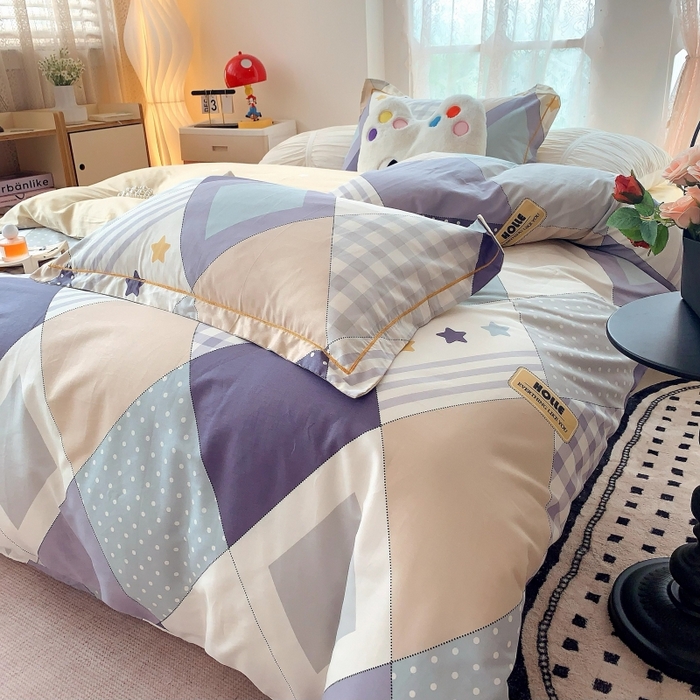 91家纺网 家纺一手货源 找家纺 莱豫家纺 2025新款亲肤舒适小清新印花全棉四件套第六批 漂流记