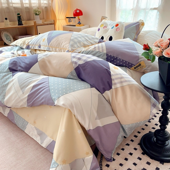 91家纺网 家纺一手货源 找家纺 莱豫家纺 2025新款亲肤舒适小清新印花全棉四件套第六批 漂流记