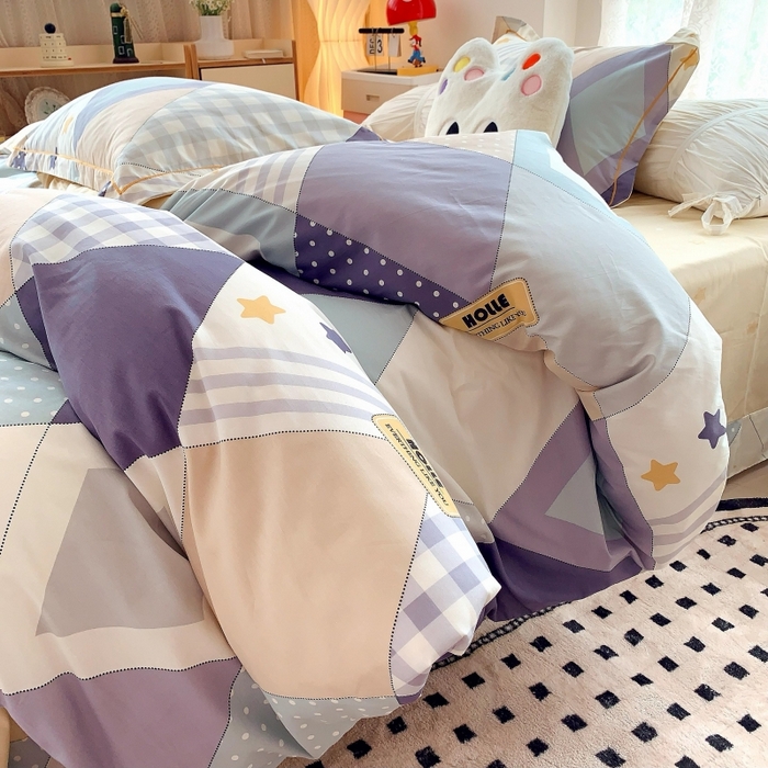 91家纺网 家纺一手货源 找家纺 莱豫家纺 2025新款亲肤舒适小清新印花全棉四件套第六批 漂流记