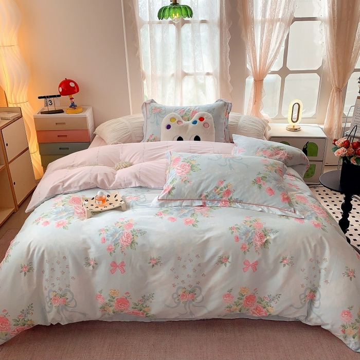 莱豫家纺 2025新款亲肤舒适小清新印花全棉四件套第六批 塞纳河畔