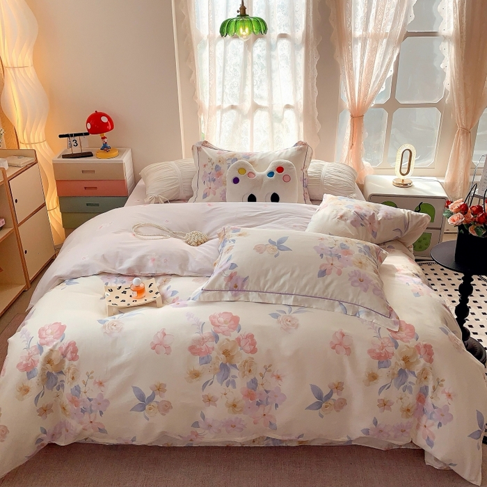 莱豫家纺 2025新款亲肤舒适小清新印花全棉四件套第六批 万花筒