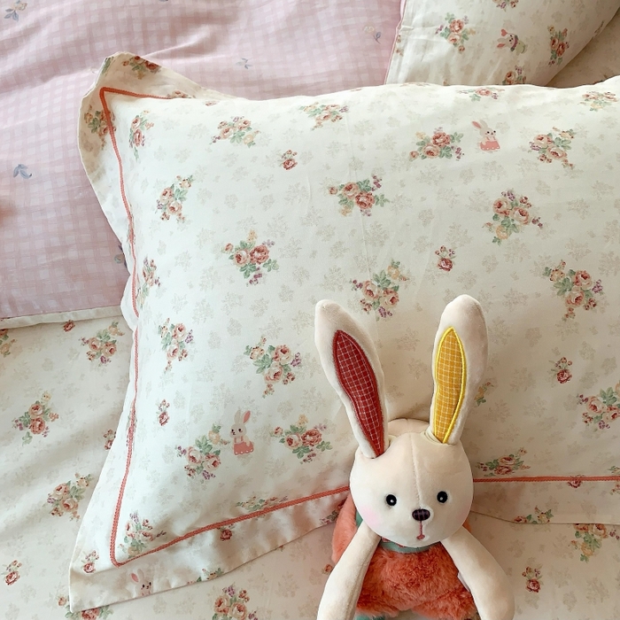 91家纺网 家纺一手货源 找家纺 莱豫家纺 2025新款亲肤舒适小清新印花全棉四件套第六批 枕畔花吟