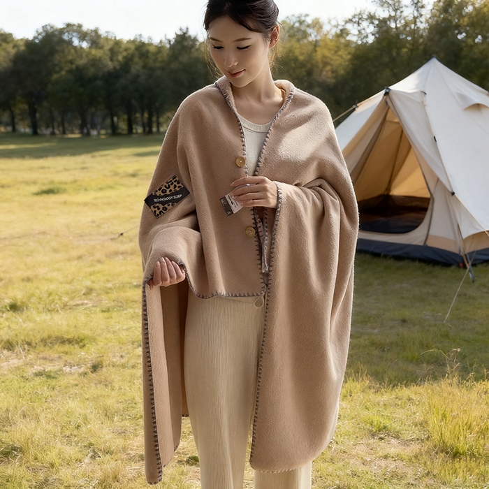 91家纺网 家纺一手货源 找家纺 合纵跨境工厂 2025秋冬新款加厚可机洗羊棉绒贝壳边毛毯冬季保暖盖毯跨境外贸JIT一件代发 秋栗棕