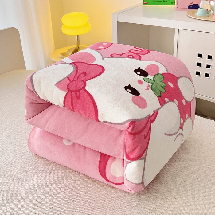 91家纺网 家纺一手货源 找家纺 嗨生活 2025新款牛奶绒数码印花原创大版卡通幼儿园套件幼儿园三件套 乖乖兔