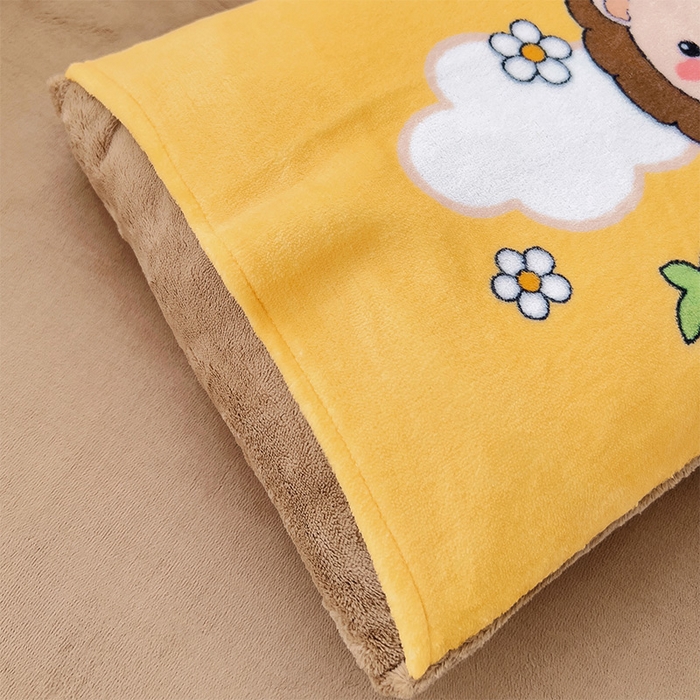 91家纺网 家纺一手货源 找家纺 嗨生活 2025新款牛奶绒数码印花原创大版卡通幼儿园套件幼儿园三件套 可爱狮子