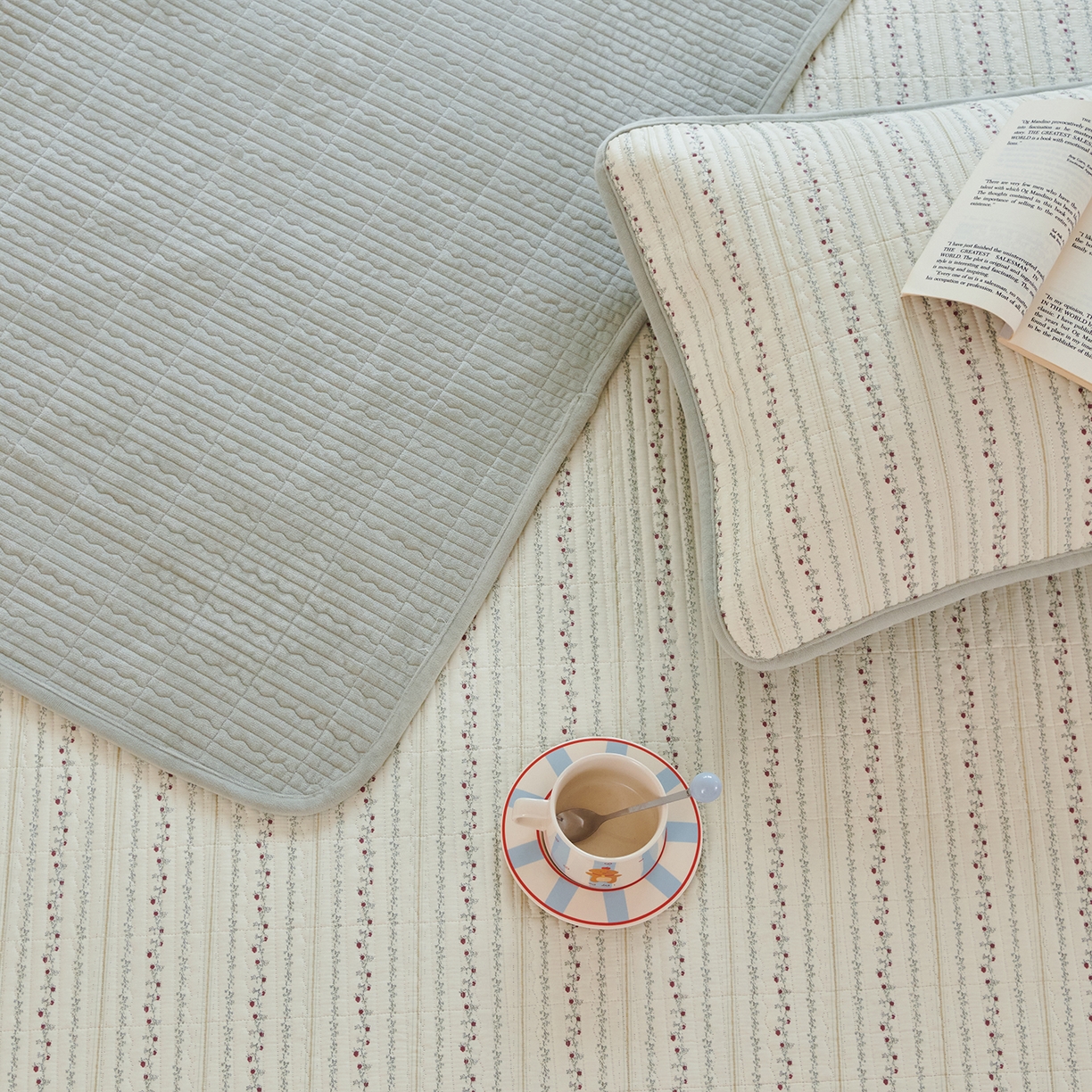 91家纺网 家纺一手货源 找家纺 缔锦家纺 2025新款高克重全棉柔软绒床盖三件套 青芷