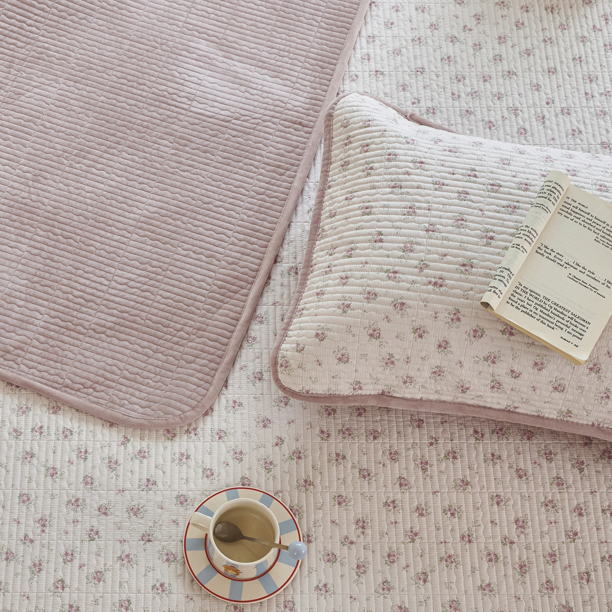 91家纺网 家纺一手货源 找家纺 缔锦家纺 2025新款高克重全棉柔软绒床盖三件套 秋茗