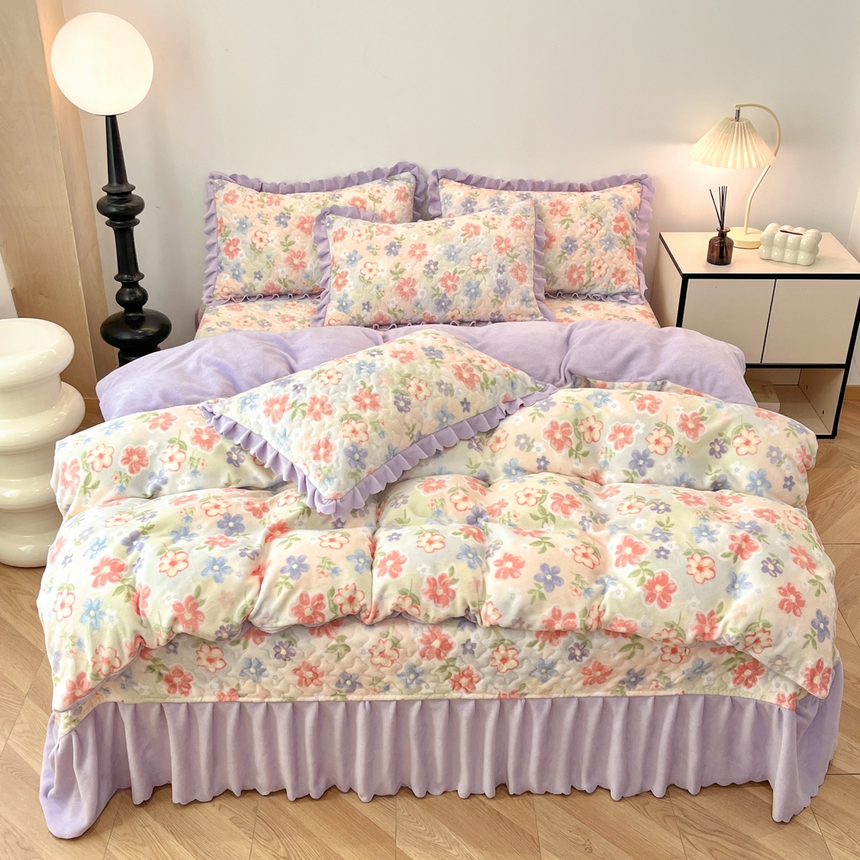 91家纺网 家纺一手货源 找家纺 （总）金梦家居 2025新款高克重牛奶绒床盖四件套