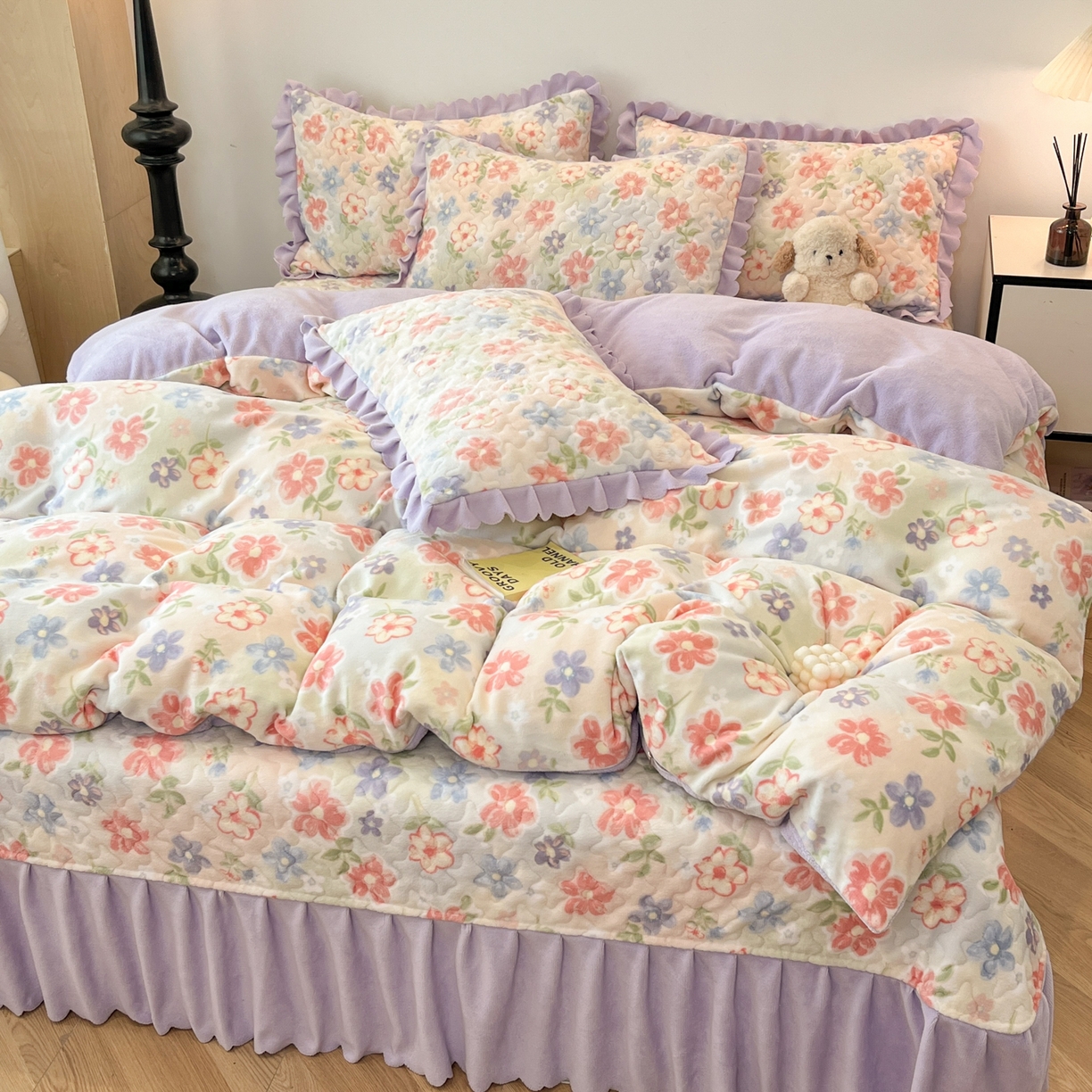 91家纺网 家纺一手货源 找家纺 （总）金梦家居 2025新款高克重牛奶绒床盖四件套