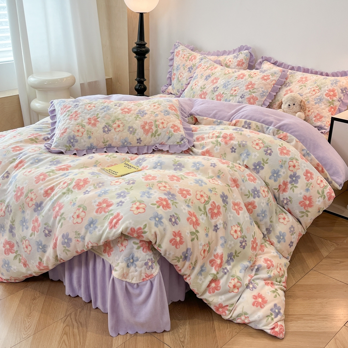 91家纺网 家纺一手货源 找家纺 （总）金梦家居 2025新款高克重牛奶绒床盖四件套