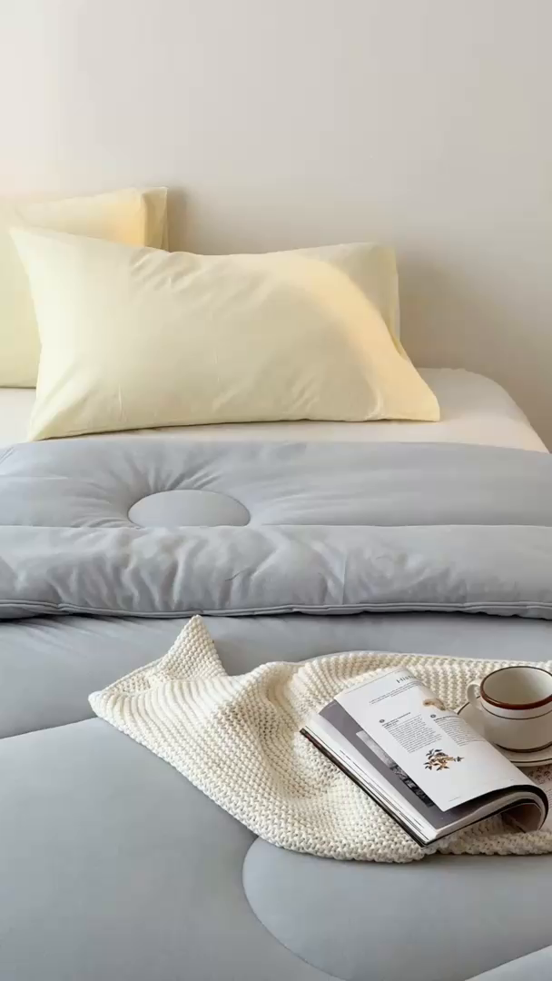 91家纺网 家纺一手货源 找家纺 申龙家纺 2025新款火岩暖绒冬被 雅士灰