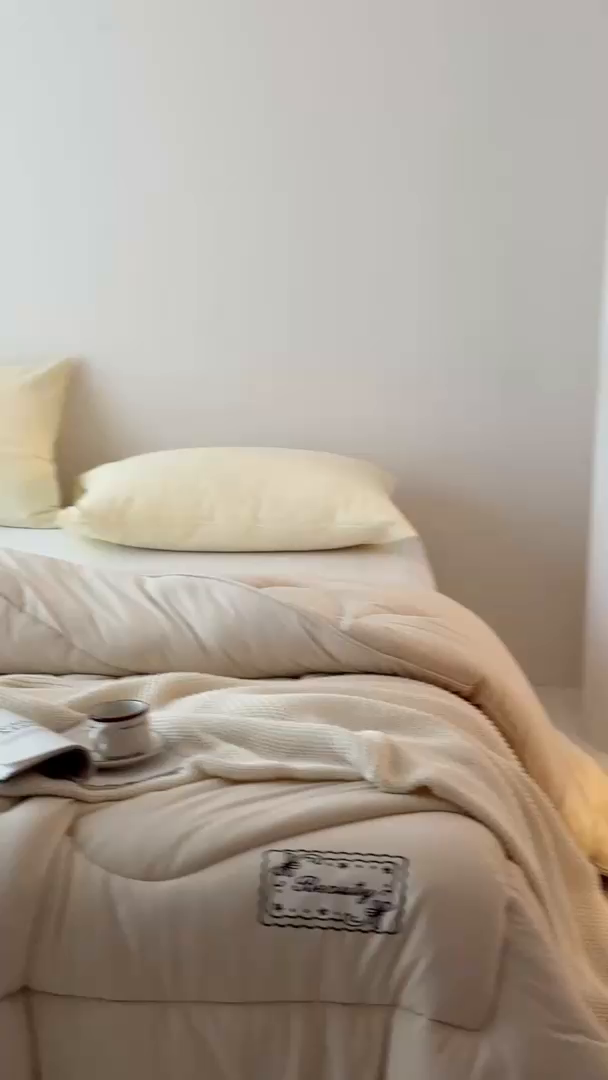 91家纺网 家纺一手货源 找家纺 申龙家纺 2025新款火岩暖绒冬被 燕麦咖