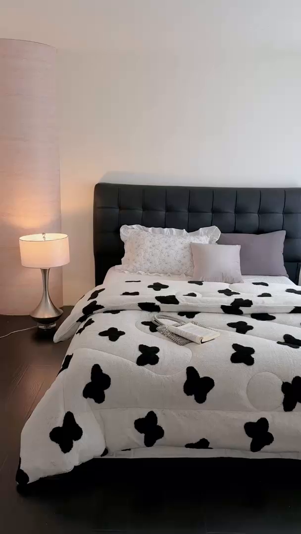 91家纺网 家纺一手货源 找家纺 申龙家纺 2025新款塔芙绒阳离子冬被 蝴蝶