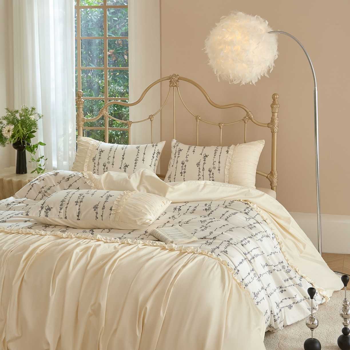 （总）ONE TWO ONE 121 2025新款100支长绒棉贡缎数码印花四件套高级工艺款花间集系列-【会员-20】 平台控价券后不得低于368/388元