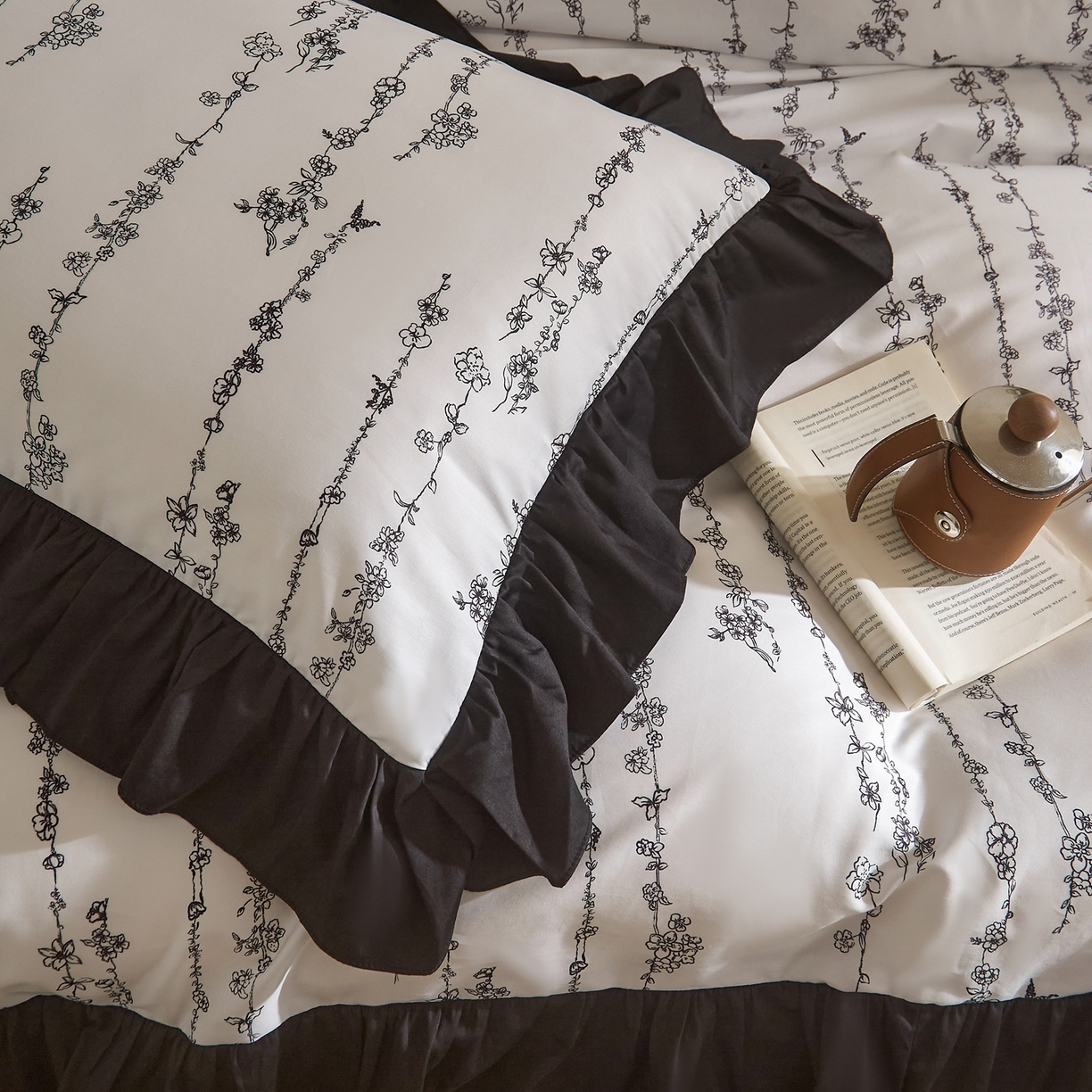 91家纺网 家纺一手货源 找家纺 （总）ONE TWO ONE 121 2025新款100支长绒棉贡缎数码印花（小cr ）陌上花开四件套-【会员-20】 平台控价券后不得低于368/388元