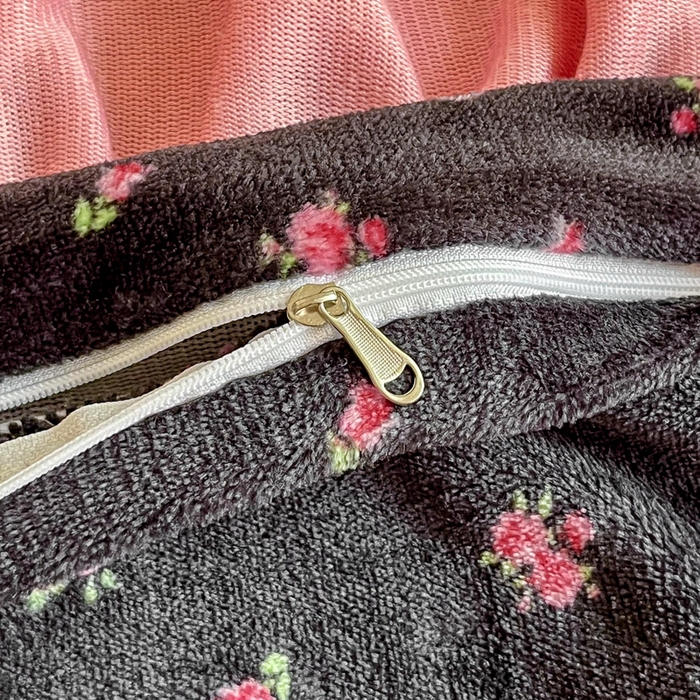 91家纺网 家纺一手货源 找家纺 尚美 2025新款法式复古风大花边绒床盖被套四件套（花边随机） 复古风野梅