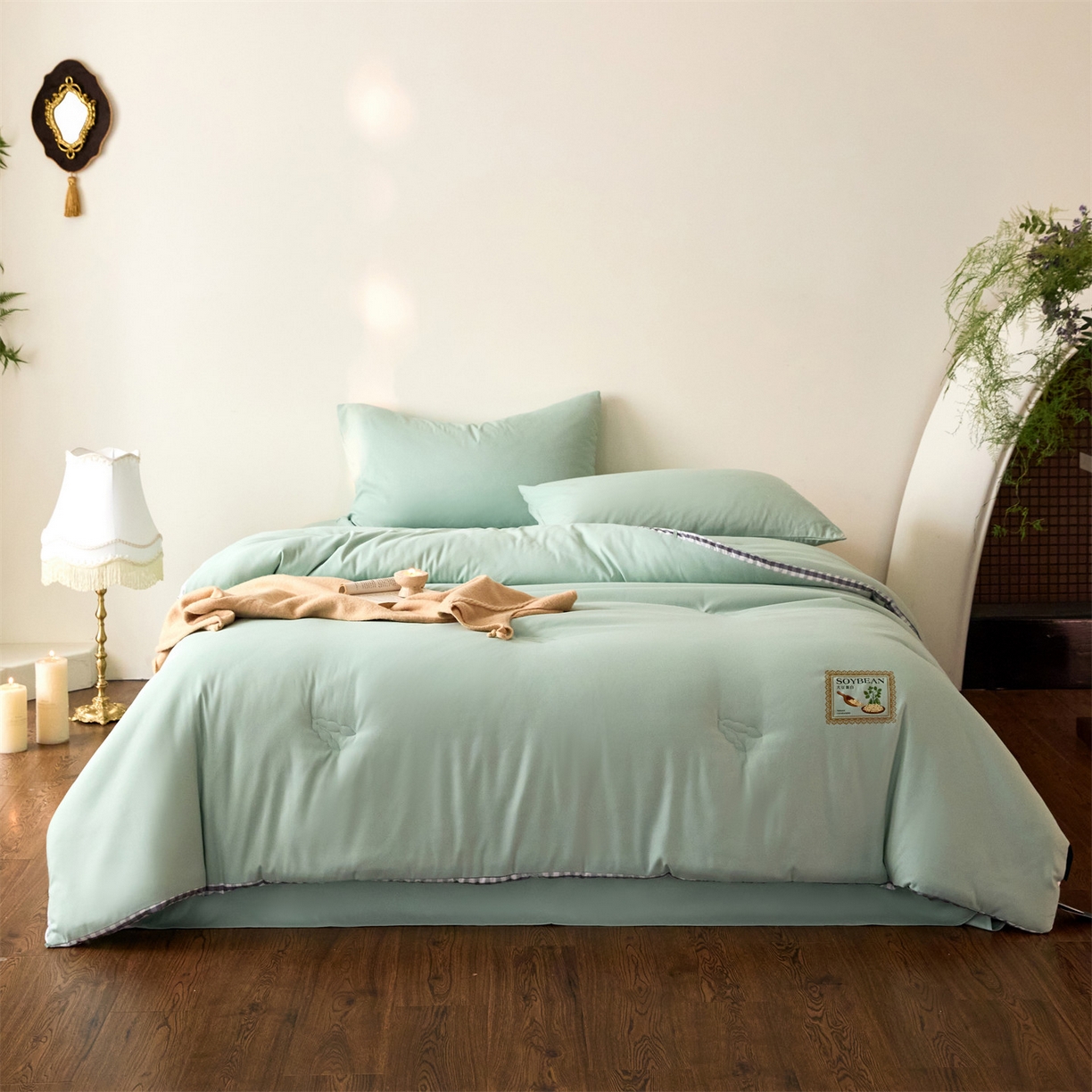 91家纺网 家纺一手货源 找家纺 （总）头等舱  2025新款四季棉纯色A类20大豆7A抗菌秋冬被（空镜）