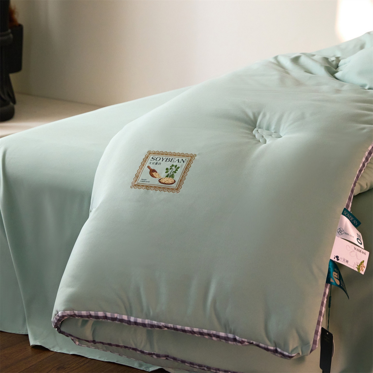 91家纺网 家纺一手货源 找家纺 （总）头等舱  2025新款四季棉纯色A类20大豆7A抗菌秋冬被（空镜）