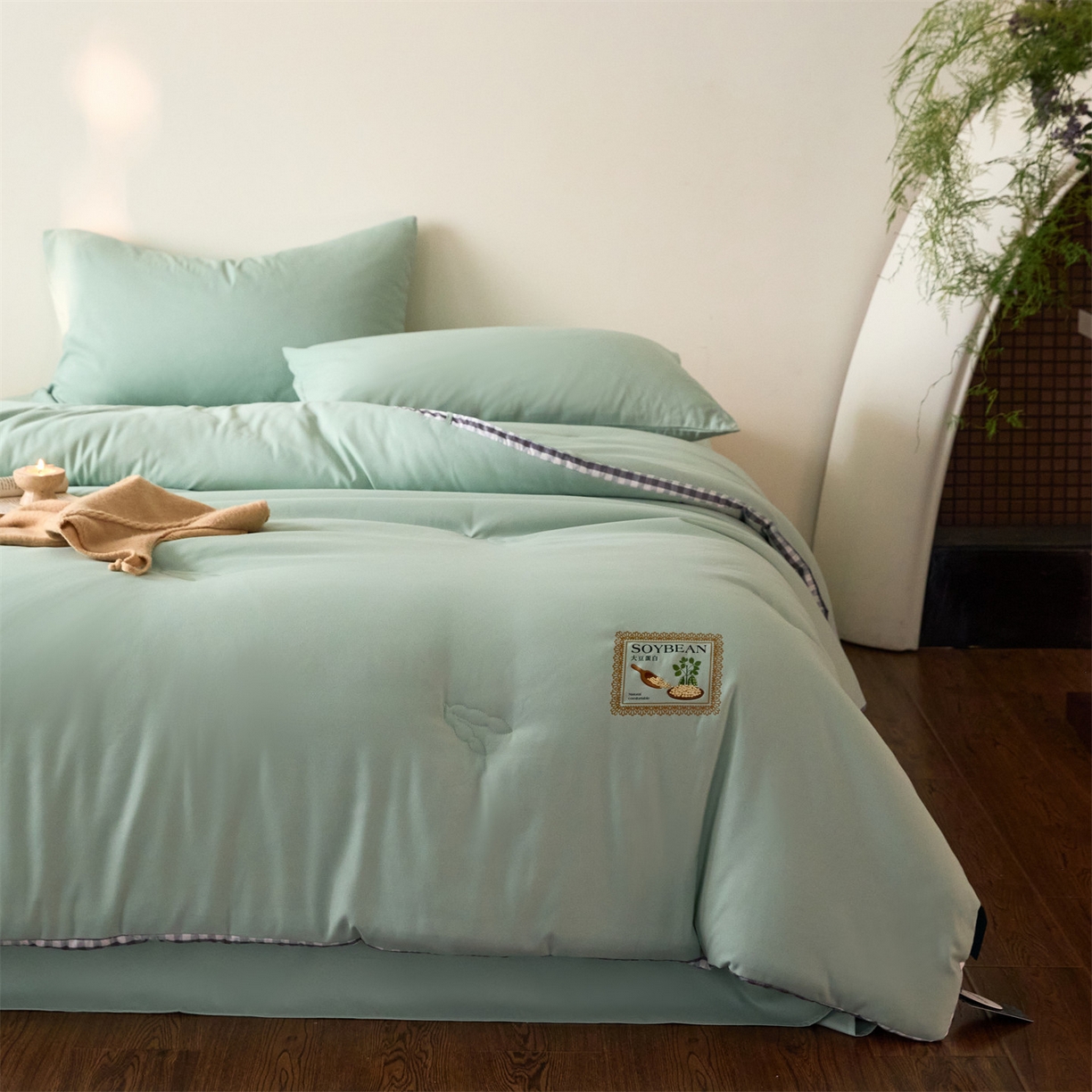 91家纺网 家纺一手货源 找家纺 （总）头等舱  2025新款四季棉纯色A类20大豆7A抗菌秋冬被（空镜）