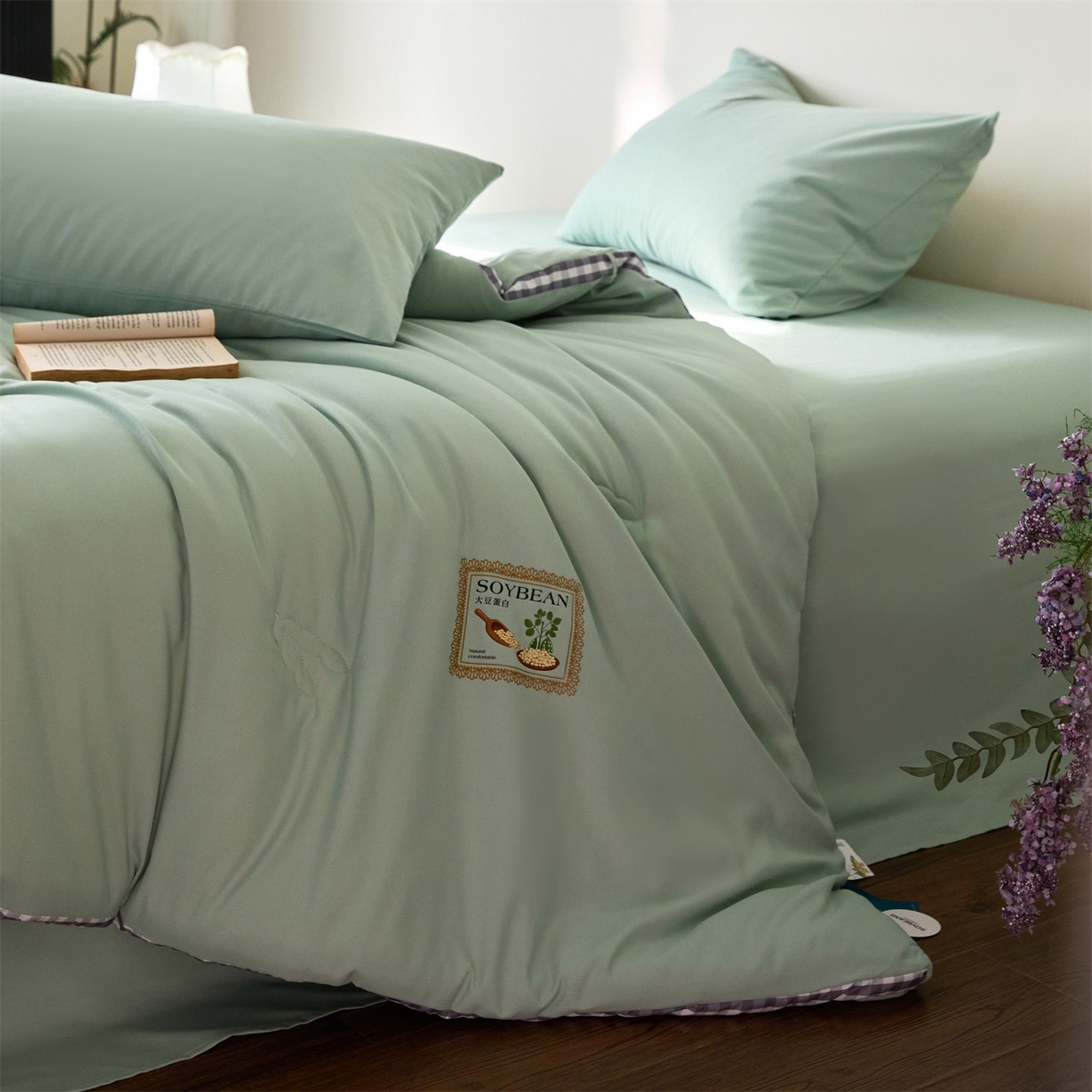 91家纺网 家纺一手货源 找家纺 （总）头等舱  2025新款四季棉纯色A类20大豆7A抗菌秋冬被（空镜）