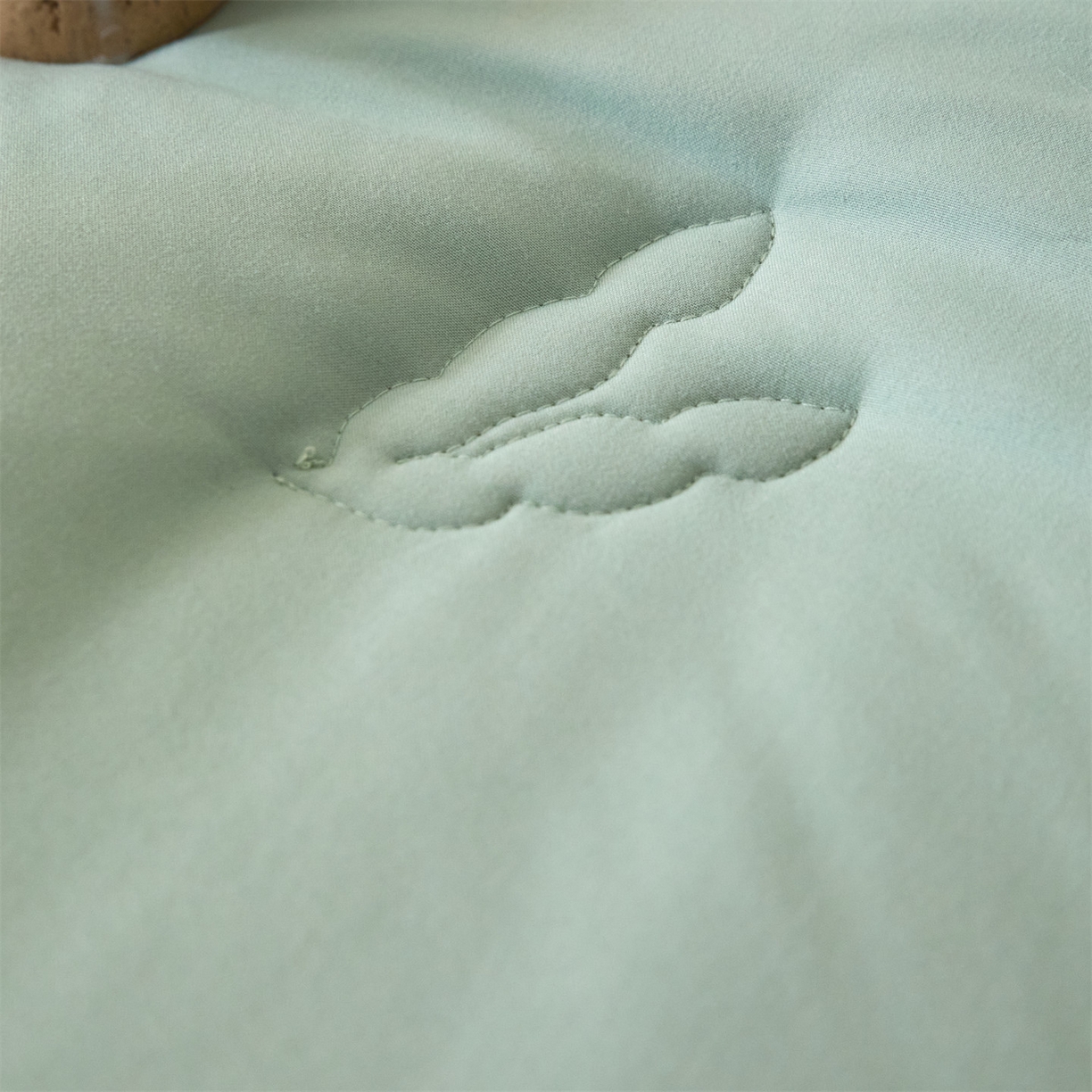 91家纺网 家纺一手货源 找家纺 头等舱  2025新款四季棉纯色A类20大豆7A抗菌秋冬被（空镜） 谧境-浅绿