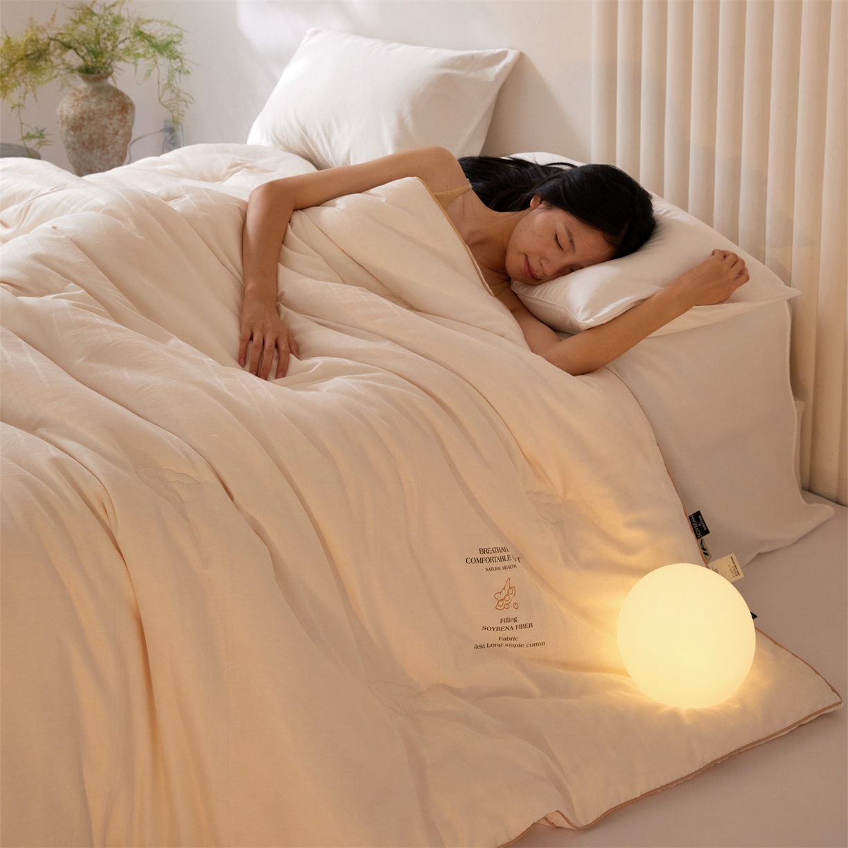 91家纺网 家纺一手货源 找家纺 （总）头等舱  2025新款全棉提花A类30大豆7A抗菌立体被（模特图）