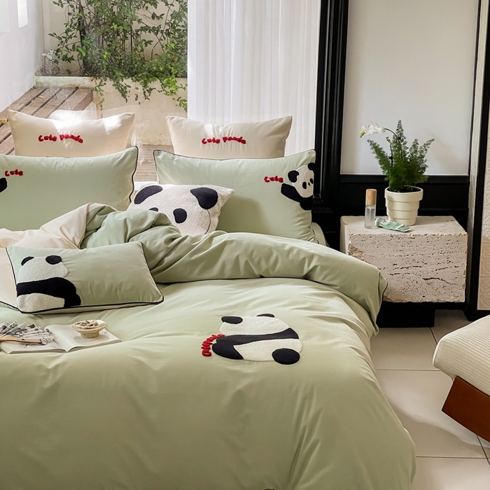 91家纺网 家纺一手货源 找家纺 （总）FORTWO 2023新款100S嵌线毛巾绣磨毛四件套