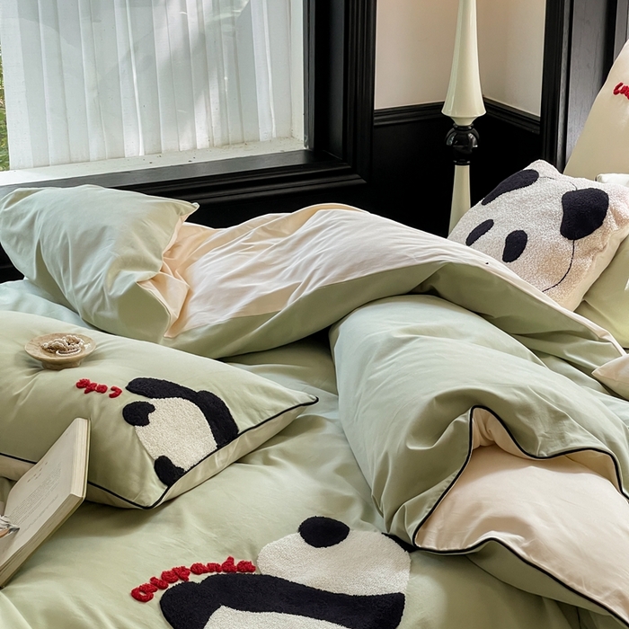 91家纺网 家纺一手货源 找家纺 （总）FORTWO 2023新款100S嵌线毛巾绣磨毛四件套