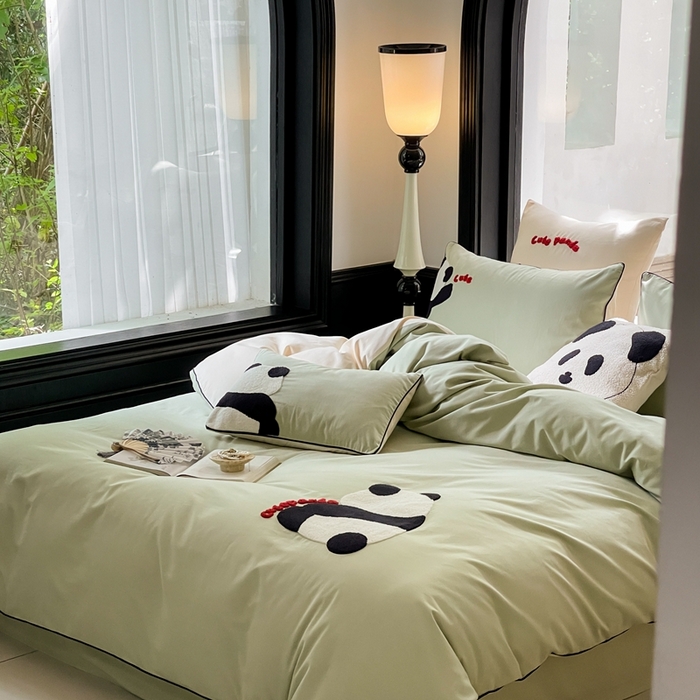 91家纺网 家纺一手货源 找家纺 （总）FORTWO 2023新款100S嵌线毛巾绣磨毛四件套